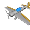 Silver Passenger Aircraft With Blue Section Yellow And Gray Wings Design