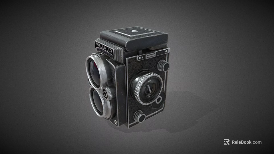 Vintage Twin Lens Reflex Camera Classic Design Retro Digital Photography Gear 3d model 
