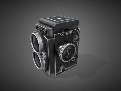 Vintage Twin Lens Reflex Camera Classic Design Retro Digital Photography Gear 3d model