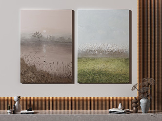 Quiet Landscape Painting Decorative Painting 3d model