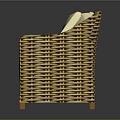 Wicker Sofa With Light Colored Cushion For Cozy Living Room Furniture