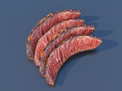 Juicy Grilled Beef Ribs With Tender Meat And Charred Surface 3d model