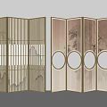 Modern Partition Screen Folding Screen Folding Partition Hollow Screen 3d model