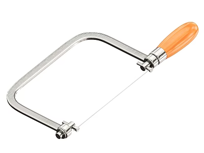 Professional Hacksaw with Metal Frame and Orange Handle as Essential Hardware Tool for Cutting 3d model