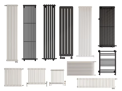 Various Modern Radiator Designs in Different Colors and Styles for Home Interiors 3d model