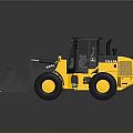 Yellow Heavy Duty Construction Loader With Large Front Bucket And Black Cab 3d model