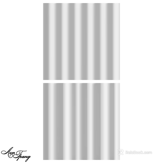 Textured Wall Design With Vertical Stripes And Smooth White Surface 3d model 