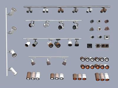 Various Downlights and Spotlights with Modern Styles and Decorative Designs for Home Lighting 3d model