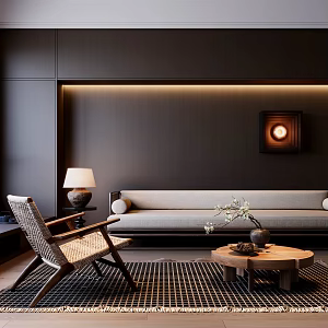 Quiet Ancient Home Living Room Ancient Style Living Room Song Style Furniture New Chinese Style Living Room Quiet Style Living Room Advanced Grey Living Room 3d model