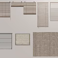 Various Styles of Window Blinds with Different Textures and Neutral Tones