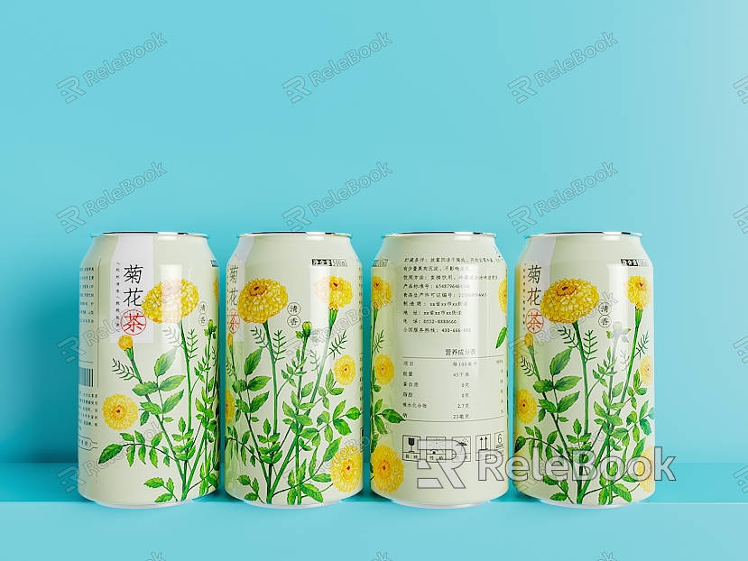 Beverage juice bubble water beer cans model