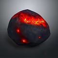 Lava Stone Material With Glowing Red Luminous Surface For Decorative Decoration 3d model
