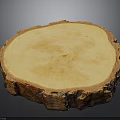Natural Plant Wood Slice With Round Shape Annual Rings And Bark Edges