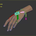 Elegant Golden Hand Jewelry With Bracelet And Finger Chain Decorations
