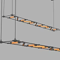 Modern Linear Chandelier With Multiple Bulbs And Metal Hanging Frame 3d model