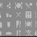 Set of Kitchen Utensils Including Plates Forks Knives And Glassware Items