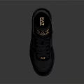 Black High Top Sneakers With Gold AZ Logo And Casual Streetwear Design