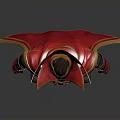3D Fantasy Character In Standing Pose With Red Cape Golden Accents And Black Outfit