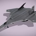 Sleek Gray Military Fighter Jet With Landing Gear And Tail Fin Emblem