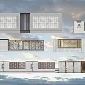 Scenic Wall Design With White Panels Golden Accents And Bamboo Backdrop