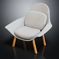 Modern Light Gray Fabric Single Sofa With Wooden Legs And Sleek Design