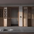 New Chinese Folding Door Openwork Grille Folding Door Openwork Screen 3d model