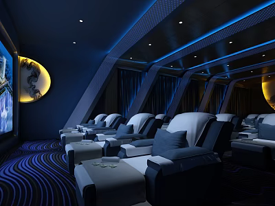 SPA Sauna Relaxing Environment With Modern Interior And Comfortable Massage Chairs 3d model