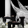 771 YY line curtain sequins wedding display area layout wedding 3d model