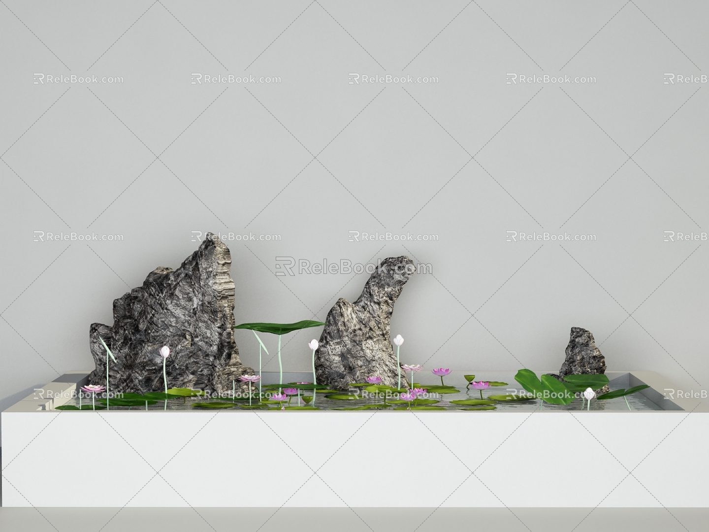 New Chinese landscape sketch rockery waterscape model