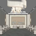 New Chinese Reception Room VIP Reception Room 3d model