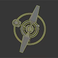 Modern Electronic Device Featuring Propeller And Circular Rings On Metal Rod Base