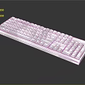 Electronic Keyboard With Sleek Transparent Design Modern Input Device For Computers Standard Key Layout 3d model