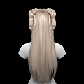 Game Movie Female Character Blonde Twin Tails White Flower Headpiece Bare Upper Body Black Background