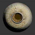 Handcrafted Ceramic Vessel With Creamy White And Brown Flowing Dripping Glaze Effect