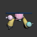 Glowing Animated Character With Pink Hair Headphones And Lightning Effects Near Electric Creature
