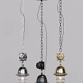 Industrial Style Metal Pendant Lights With Wire Cages In Silver Black Gold