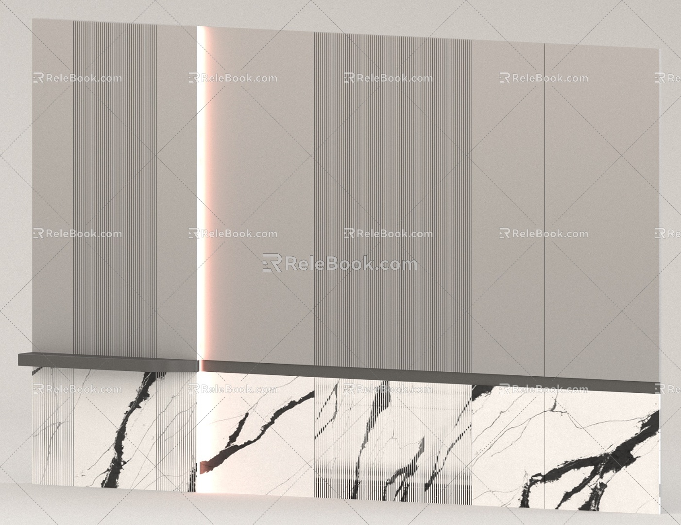 Bedroom background wall 3d model