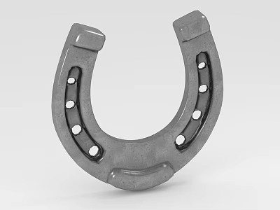 Sturdy Metal Horseshoe Hardware Tool With Multiple Holes For Hoof Protection 3d model