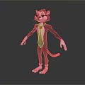 Black And White Cartoon Cat Character Wearing Red Tie And Suit In Standing Pose