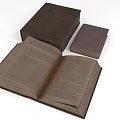 Open Brown Hardcover Book With Two Closed Classic Books On White Surface