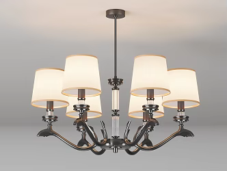 French American lamp combination 3d model