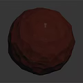 Handmade Red Wooden Decorative Sphere With Geometric Polyhedral Design And Smooth Surface