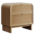 Modern Wooden Entryway Side Cabinet With Woven Panel Drawers And Natural Design