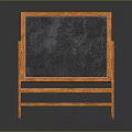 Wooden Frame Blackboard With Sturdy Stand And Writing Surface 3d model