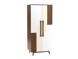 New Chinese-style two-door wardrobe 3d model