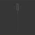 Black Mechanical Equipment With Multiple Protruding Components And Slender Rod Base