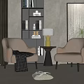 Modern leisure sofa combination fabric leisure chair combination 3d model