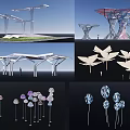 Contemporary Outdoor Pergola With Creative Steel Frame And Artistic Canopy Designs