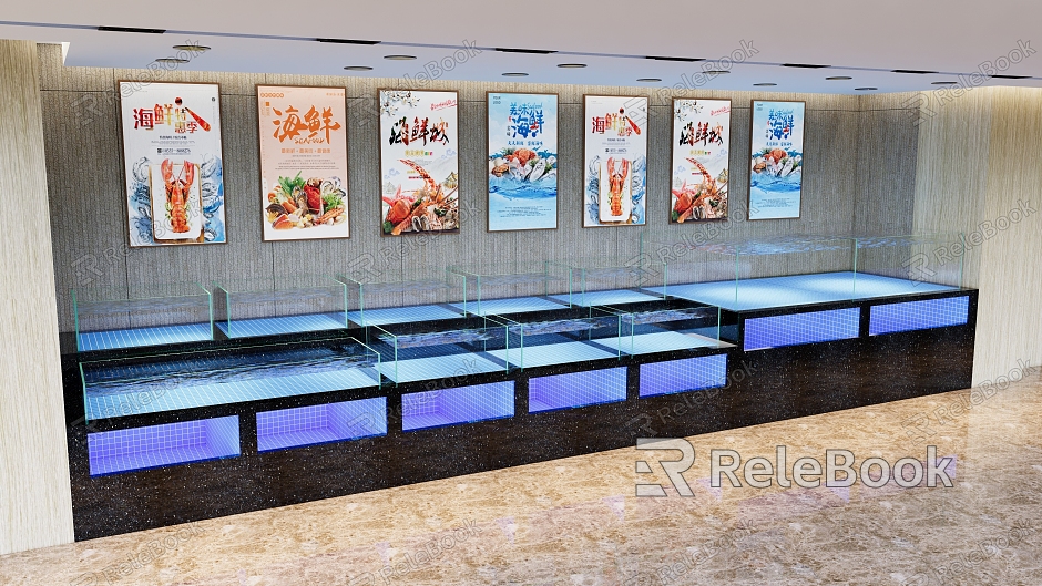 Restaurant Hotel Catering Seafood Pool Effect Diagram model