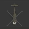 Modern Military Helicopter 3D Rendered Model with Metallic Reflective Surface and Extended Rotor Blades